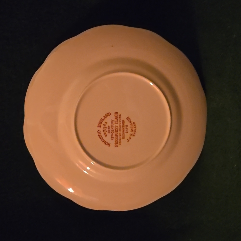 Classic Pink Scenic Dinner Plates. - Picture 3 of 11